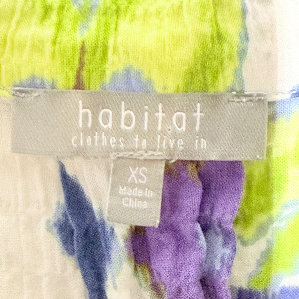 Habitat Ikat Mix Retro Swing Top 40938 XS Blue Green Agoya Shell Button - Picture 6 of 9
